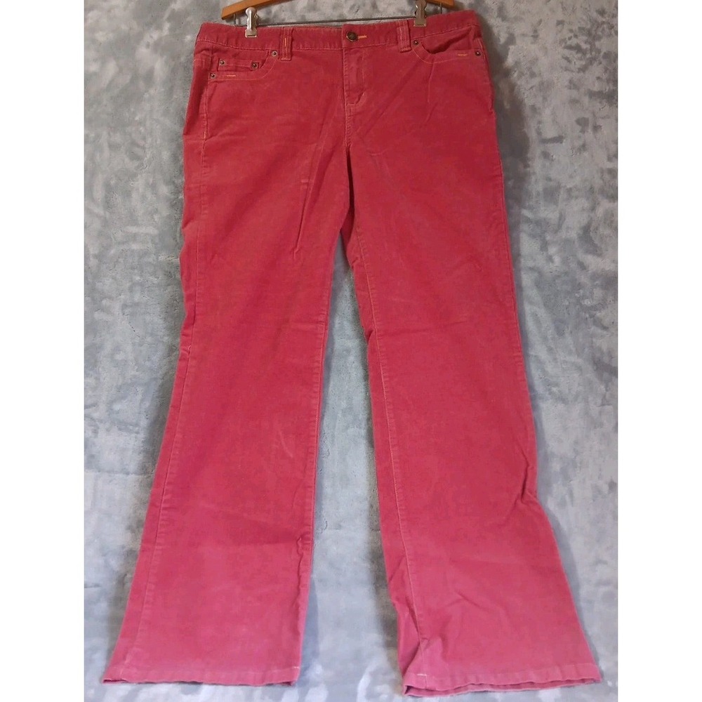 Route 66 Womens Cordury Pants Sz 12 36x31 Straight Leg Faded Red Pincord Retro‎